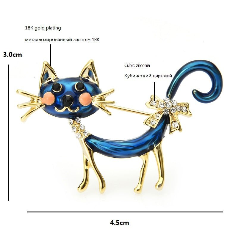 cat brooch Cat Brooch- Blue Cat
