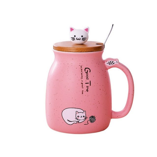 cat cup, cat mug, mug Pink / A-1  420ML Cat Mug
