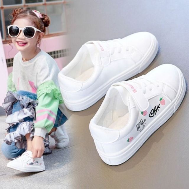 cat girl sneakers, sneakers, cat kid shoe, girls cat shoe Beige / 27 Girls-Cute Cat Shoes. BPB-KSN-124-CF28