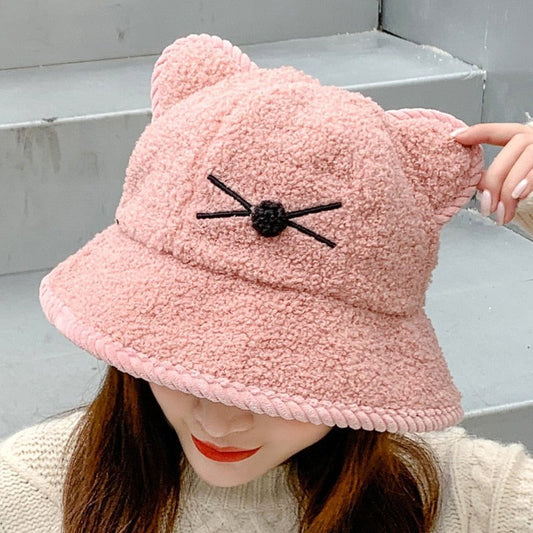 cat hat, cat women hat, women hat, ladies hat, hat Pink / 56-58cm vintage women's hats LHCC:0025409380059.05