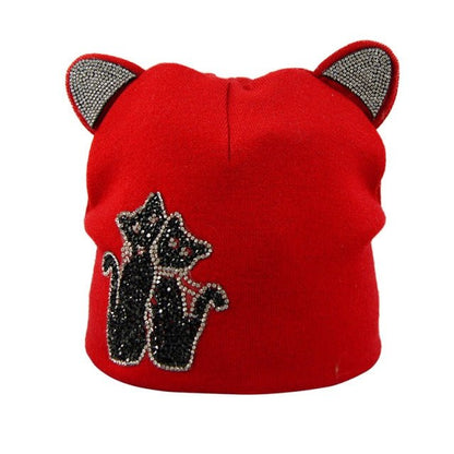 cat hat, cat women hat, women hat, ladies hat, hat red / 56-60cm Cute women's winter hats LPC:0065930442273.01