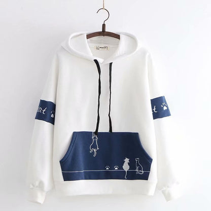 cat hoodies, sweater, fleace coat White / One Size Hoodies "RELAX"