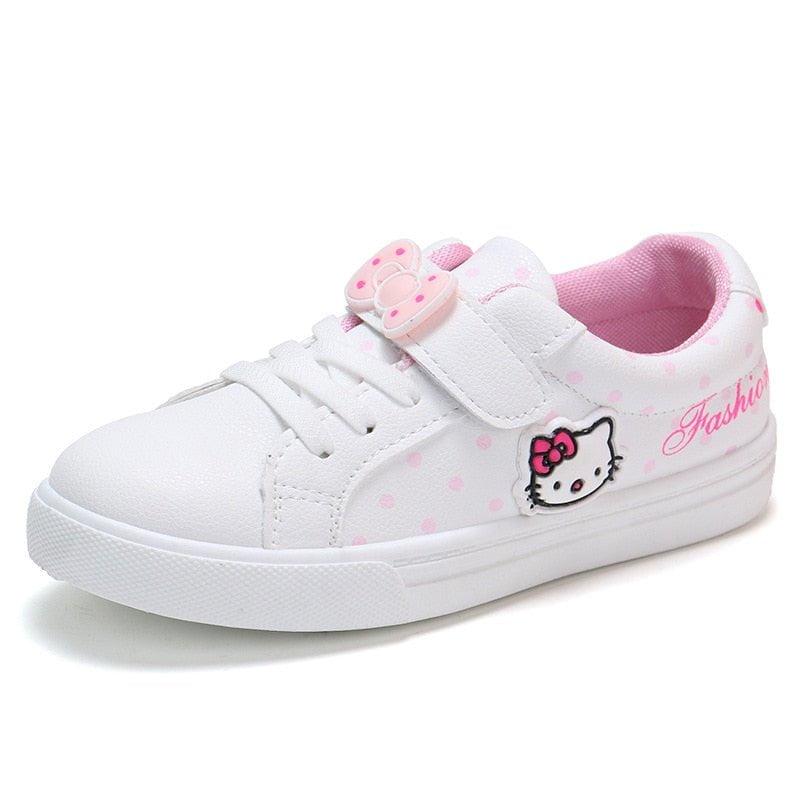cat kid sneakers, girl sneakers, cat boys shoe white / 26 Kids-White Cat Shoes. KIKID-WPS-124-CF28D-WPS-124-CF28