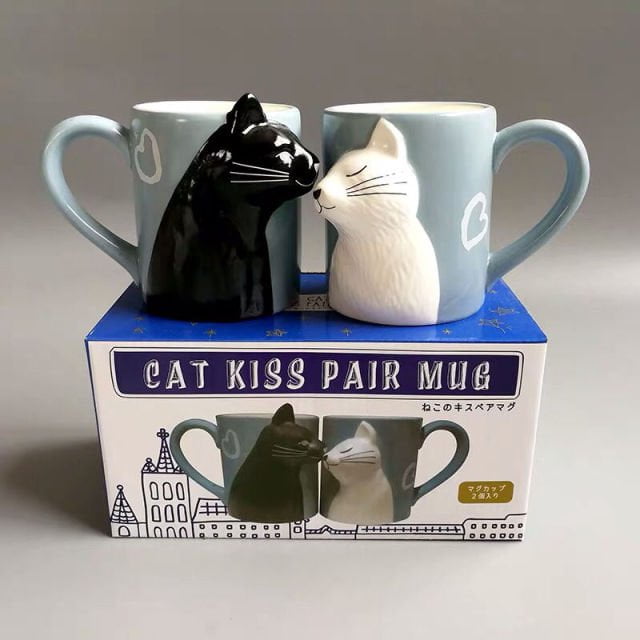 cat mug, cat cup, cat lover mug Gift box-Lovers / 301-400ml Couple Cat Mug CCM:0025236361549.03