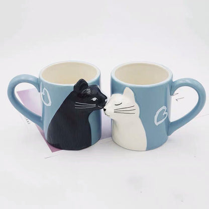 cat mug, cat cup, cat lover mug Lovers / 301-400ml Couple Cat Mug CCM:0025236361549.02
