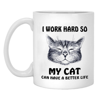 cat mug, cat cup, cat lover mug style 02 / 301-400ml Funny Cat Lover Mug FCM:0016236098134.02