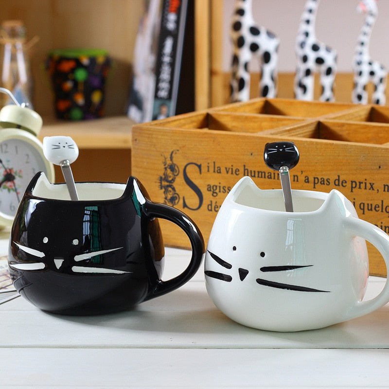 cat mug, cat kitchen, cat cup, cup and spoon. Cat Beasts Mug