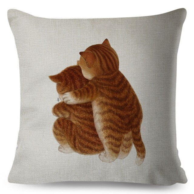 cat pillow cases, pilow cases, cat cushion cover 450mm*450mm / 4 Lovely Cat PillowCases LCP:0002523276573