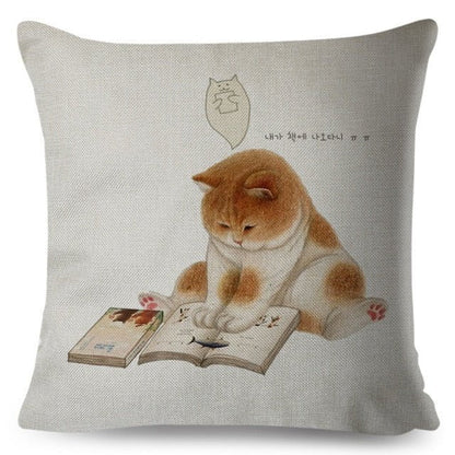 cat pillow cases, pilow cases, cat cushion cover 450mm*450mm / 5 Lovely Cat PillowCases LCP:0002523276573