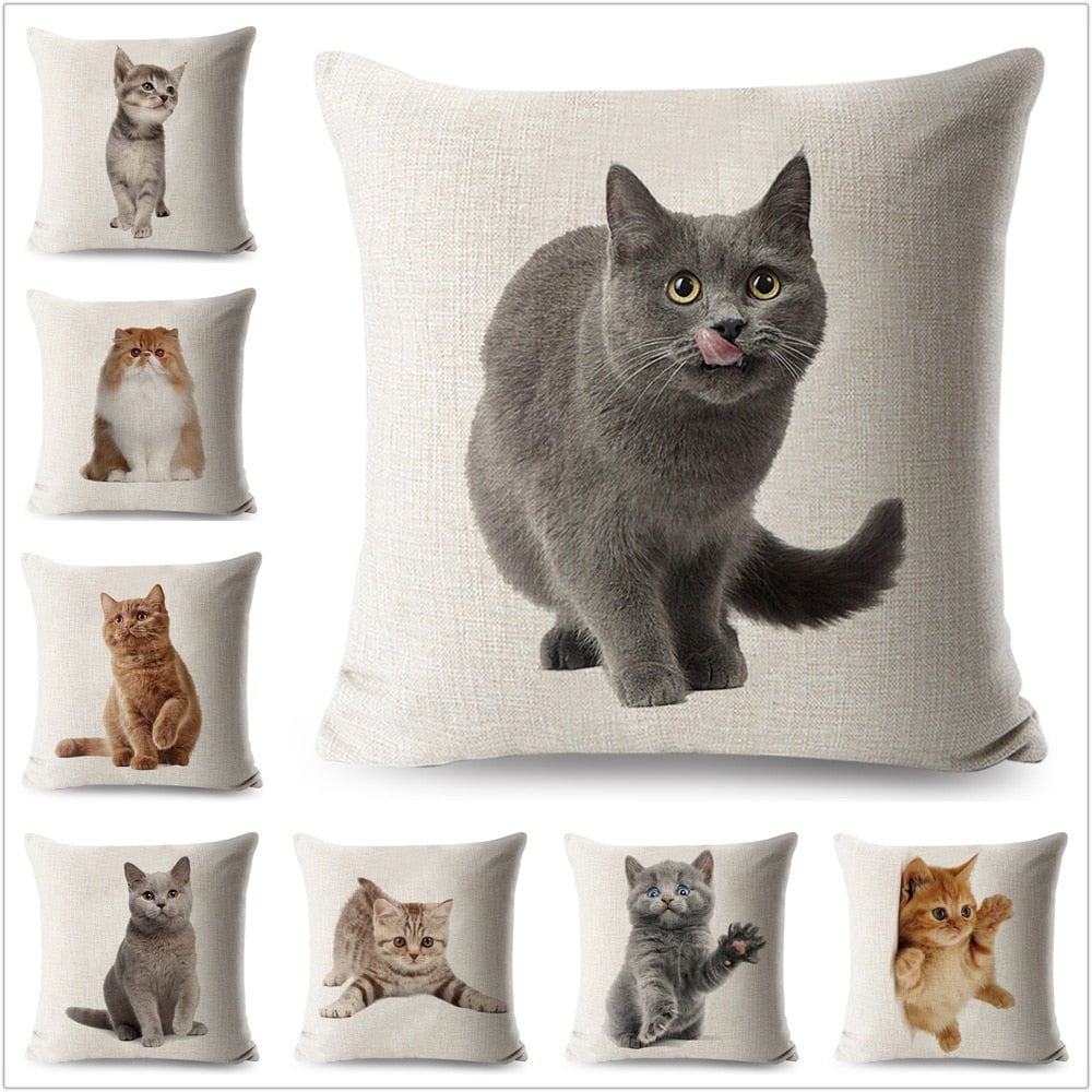 cat pillow cases, pilow cases, cat cushion cover Funny Cat Pillowcases