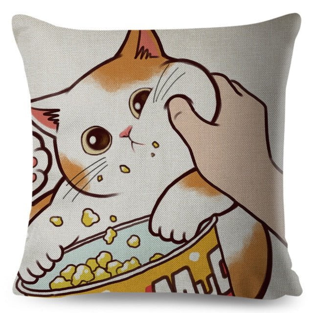 cat pillowcases, pilowcases, cushion cover, cat cushion cover 450mm*450mm / 12 Kiss Cute Cat PillowsCases KSP:0008084634245