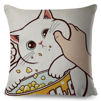 cat pillowcases, pilowcases, cushion cover, cat cushion cover 450mm*450mm / 13 Kiss Cute Cat PillowsCases KSP:0008084634245