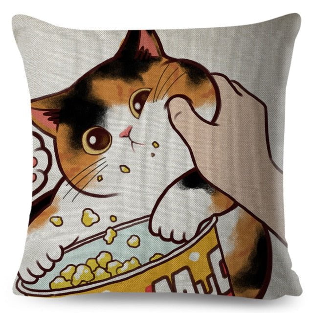cat pillowcases, pilowcases, cushion cover, cat cushion cover 450mm*450mm / 14 Kiss Cute Cat PillowsCases KSP:0008084634245