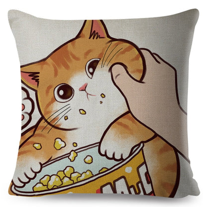 cat pillowcases, pilowcases, cushion cover, cat cushion cover 450mm*450mm / 16 Kiss Cute Cat PillowsCases KSP:0008084634245