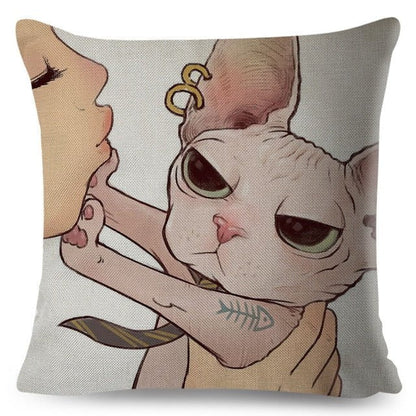 cat pillowcases, pilowcases, cushion cover, cat cushion cover 450mm*450mm / 7 Kiss Cute Cat PillowsCases KSP:0008084634245