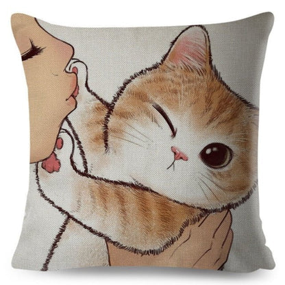 cat pillowcases, pilowcases, cushion cover, cat cushion cover 450mm*450mm / 8 Kiss Cute Cat PillowsCases KSP:0008084634245