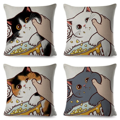 cat pillowcases, pilowcases, cushion cover, cat cushion cover Kiss Cute Cat PillowsCases