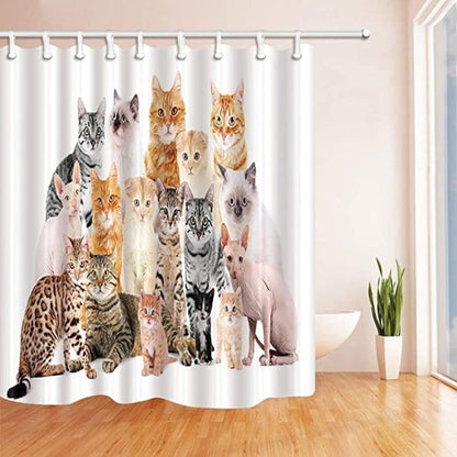 cat shower curtains, shower curtains, bathroom curtains as photo / W180xH180 cm CatGroup Shower Curtains CGC:0067038401307