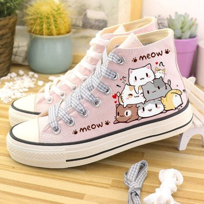 cat sneakers, sneakers Pink / 35 MEOW Lovely Cat Sneakers. MEO-WBG-SN02-CF22