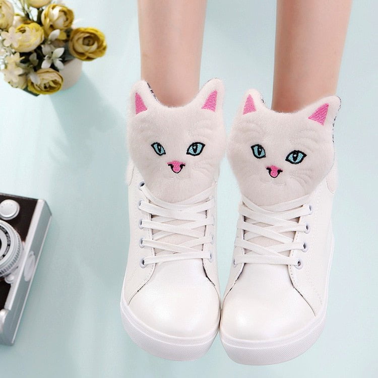 cat sneakers. sneakers, women flat shoes Cute Cat Sneakers with Ears