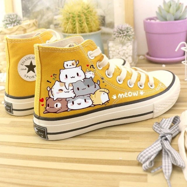 cat sneakers, sneakers Yellow / 35 MEOW Lovely Cat Sneakers. MEO-WBG-SN02-CF22