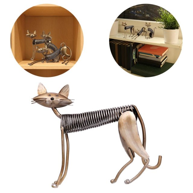 cat statue, cat figurine, cat sculpture, A Iron Cat Figurine