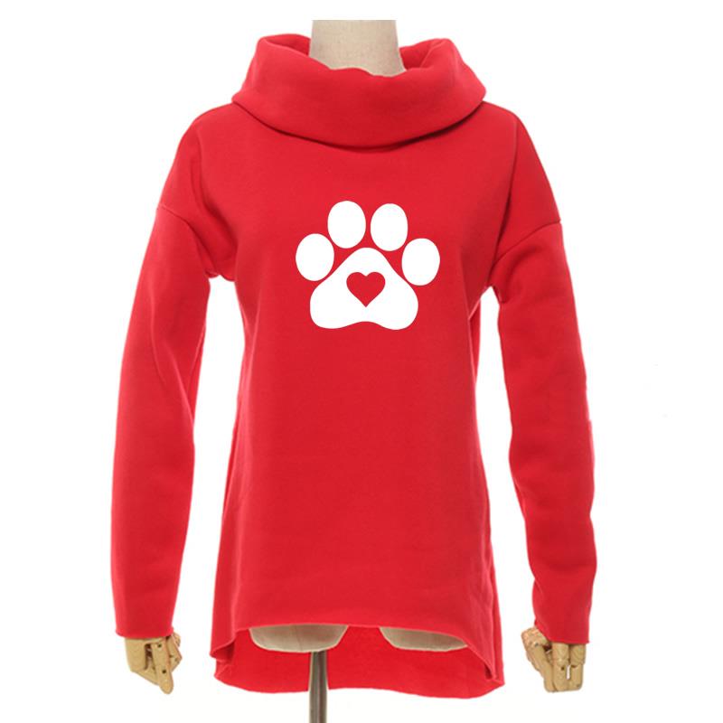 cat sweatshirt, cat pullover, women cat sweatshirt, women sweatshirt, cat hoodie for women Red / S Hoodie, Paw Heart Print