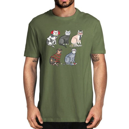 cat t-shirt, t-shirt, men tshirt Army Green / S Mens military green t shirt HAG:0015458494731.01