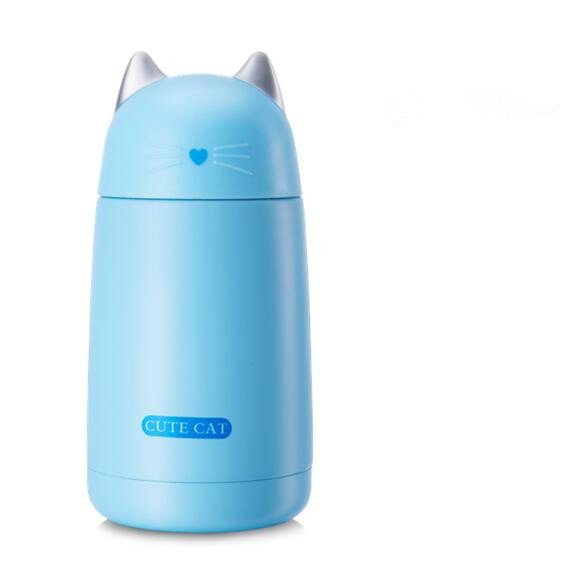 cat thermos, thermos mug, cat mug, thermos Blue Cute Cat-Thermo Cup