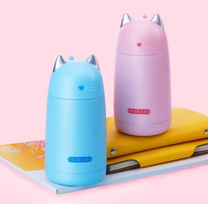 cat thermos, thermos mug, cat mug, thermos Cute Cat-Thermo Cup