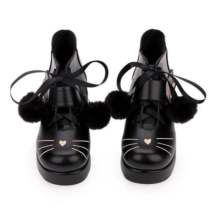 cat women boots, cat woman shoe, cat boot woman, lolita woman shoe Lolita Cute Cat Boots Woman
