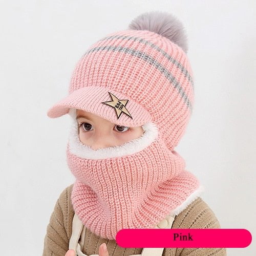 pink Baby Winter Hat Pom Pom Beanie 14:1052#pink