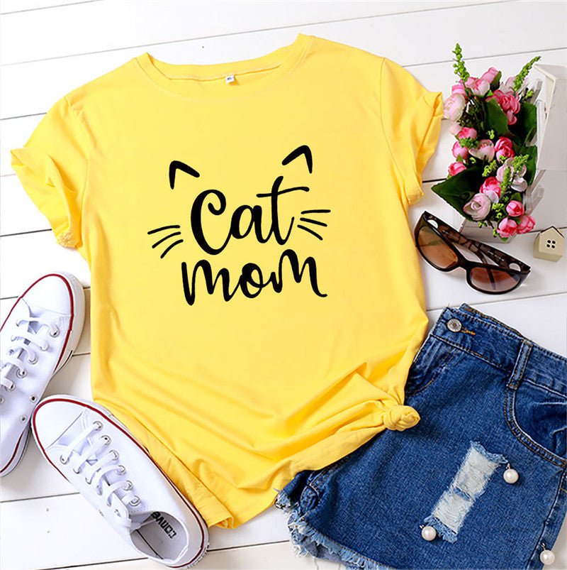 tshirt Yellow / S Cotton t shirts CAT MOM CJNS104563025YB