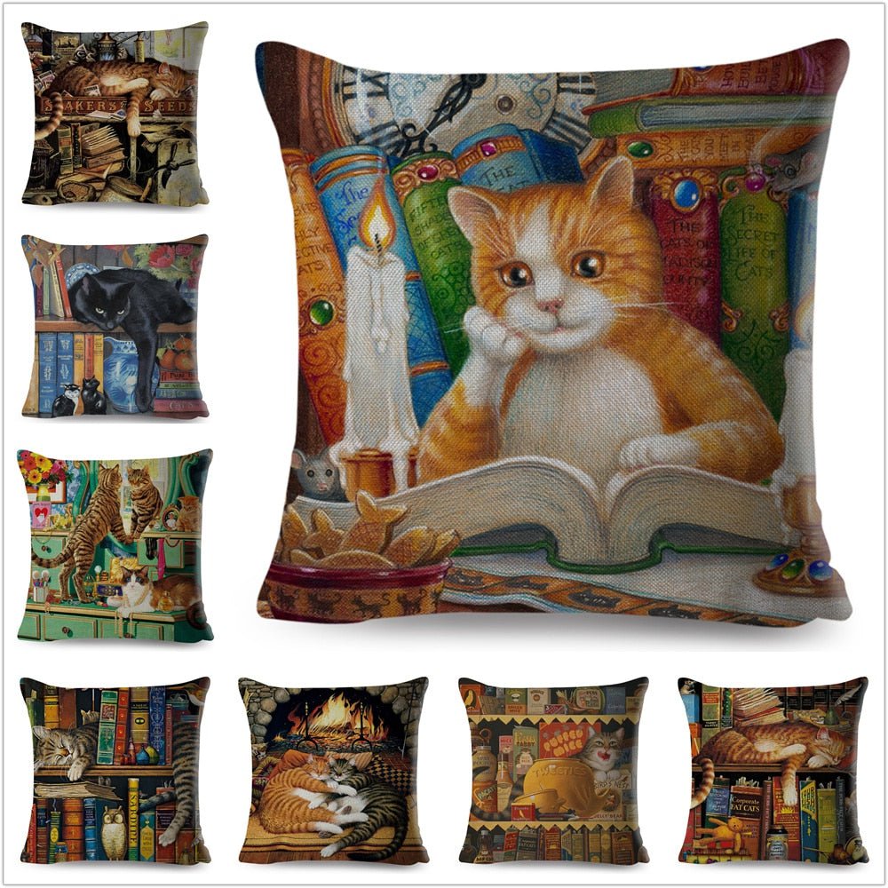 Cute Book Cat Pillowcases