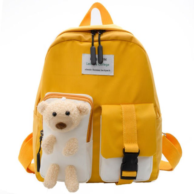 cat bag, backpack, Yellow Backpack with cats