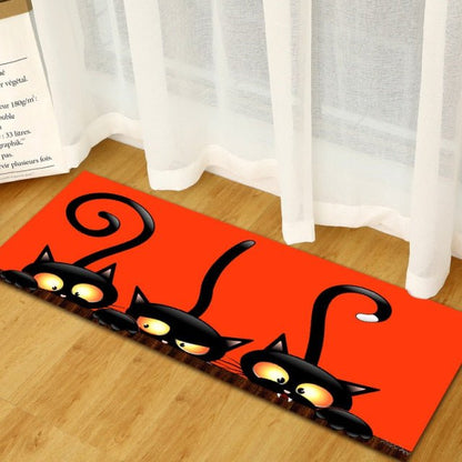 Doormat, Mats, Floor mats, Foot Pad, Coffee table mat, Carpet, Rugs BlackCats-Red Indoor Mat.