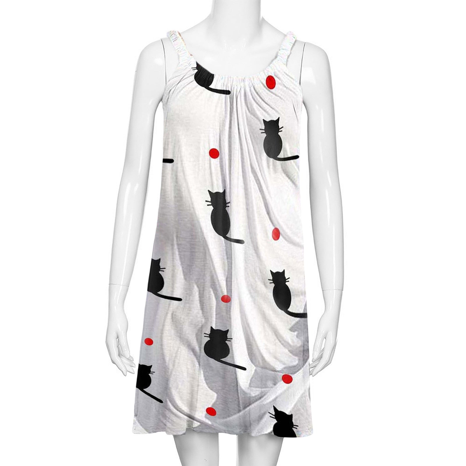 dress, cat dress, women cat dress Dress White and Black Cat