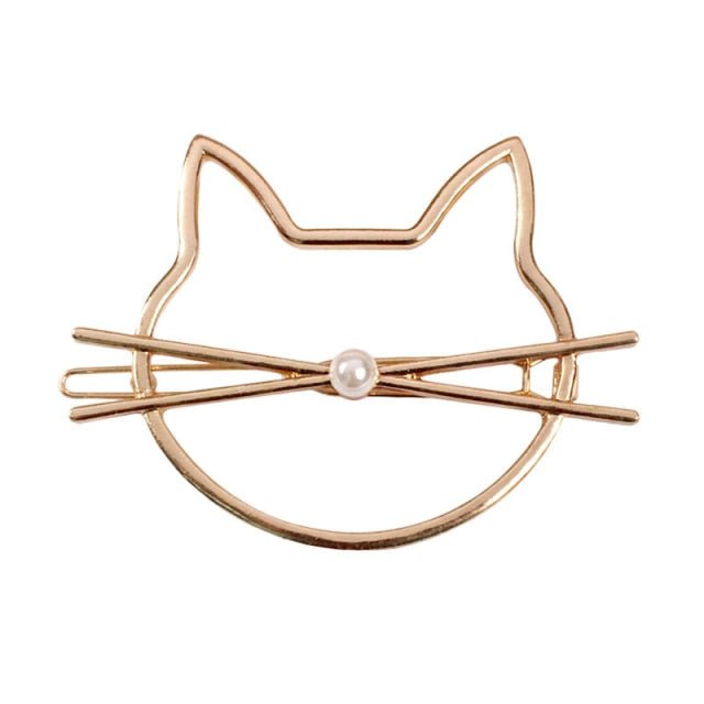 hair clips, cat hair clips Gold Cat- Face Hair Clips FHC:00188062953