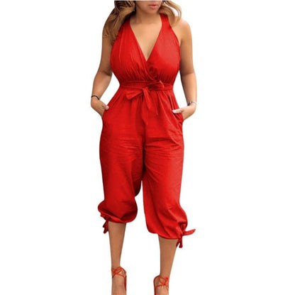 jumpsuit, belt jumpsuit, suspender belt jumpsuit Red / S Jumpsuit Women ELJ:002346351323.16