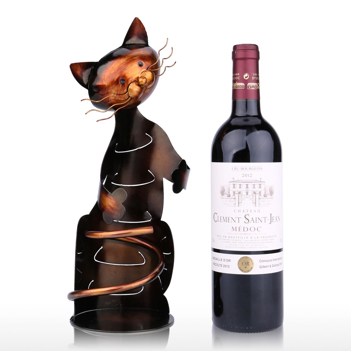 or Home #nofollow, Cat Kitchen, Cat Decoration, Cat Wine Bottle Holder Cat Wine Holder
