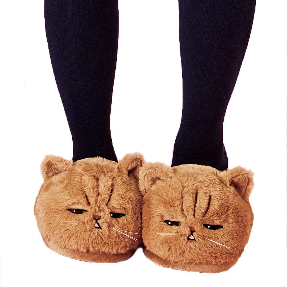 plust kitten slippers, plush slippers, women cat plush slippers Cute Plush Cat Slippers
