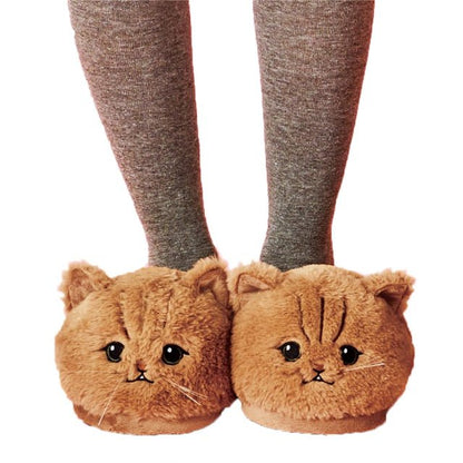 plust kitten slippers, plush slippers, women cat plush slippers Cute Plush Cat Slippers