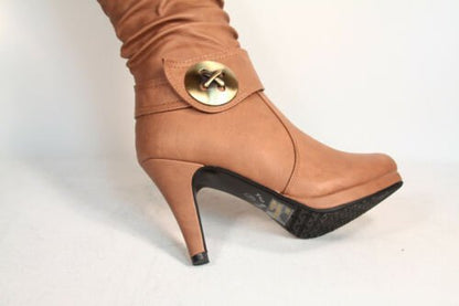 #highheelpletform, #kneehighboots, #highbootsshoe, #bootsshoesize, #bootssize Women's Round Toe High Boots Shoes