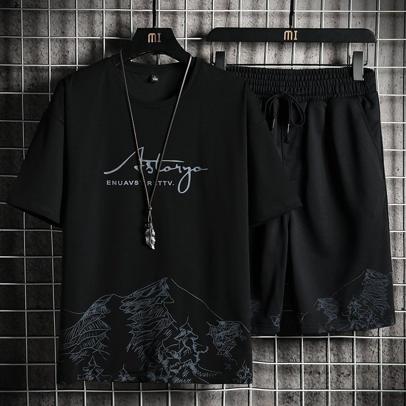 men's t shirt and shorts set King V2 – Catseven store