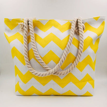 Shoundler and handbags Yellow Navy Rope Sleek Canvas Shoulder Bag CJNS152108701AZ