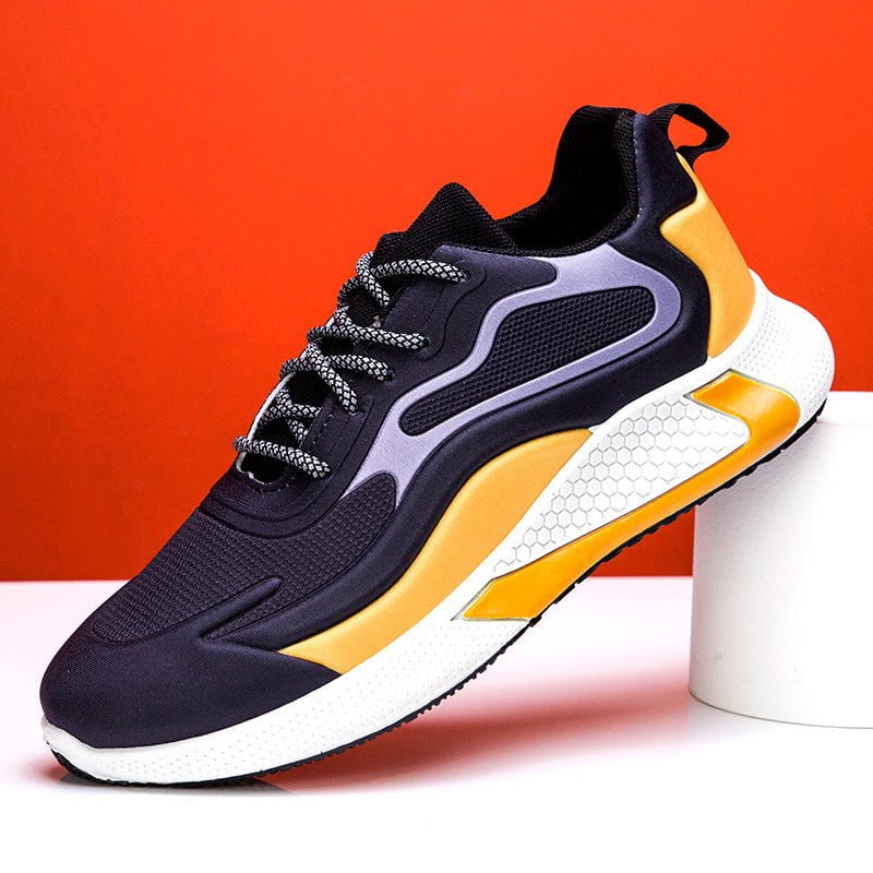 sneakers, men's sneakers, Black and yellow / 39 Sneakers "BLG" sports casual shoes CJNS149140413MN