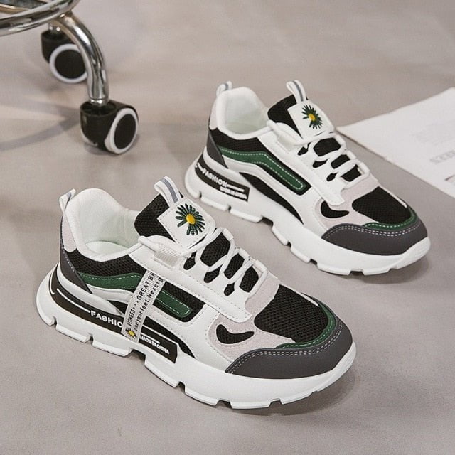 sneakers, women's sneakers, women sneakers shoe green / 35 Flower-Mach Sneakers (G) FMB: 0025640065063.01