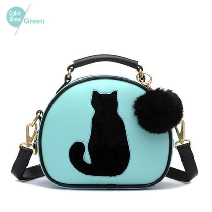 cat bag, shoulder bag, crossbody bag, leahter shoulder bag, cat women shoulder bag, cat canvas bag, ladies bag green Vogue Cat Star Handbag. VST:0062591207512