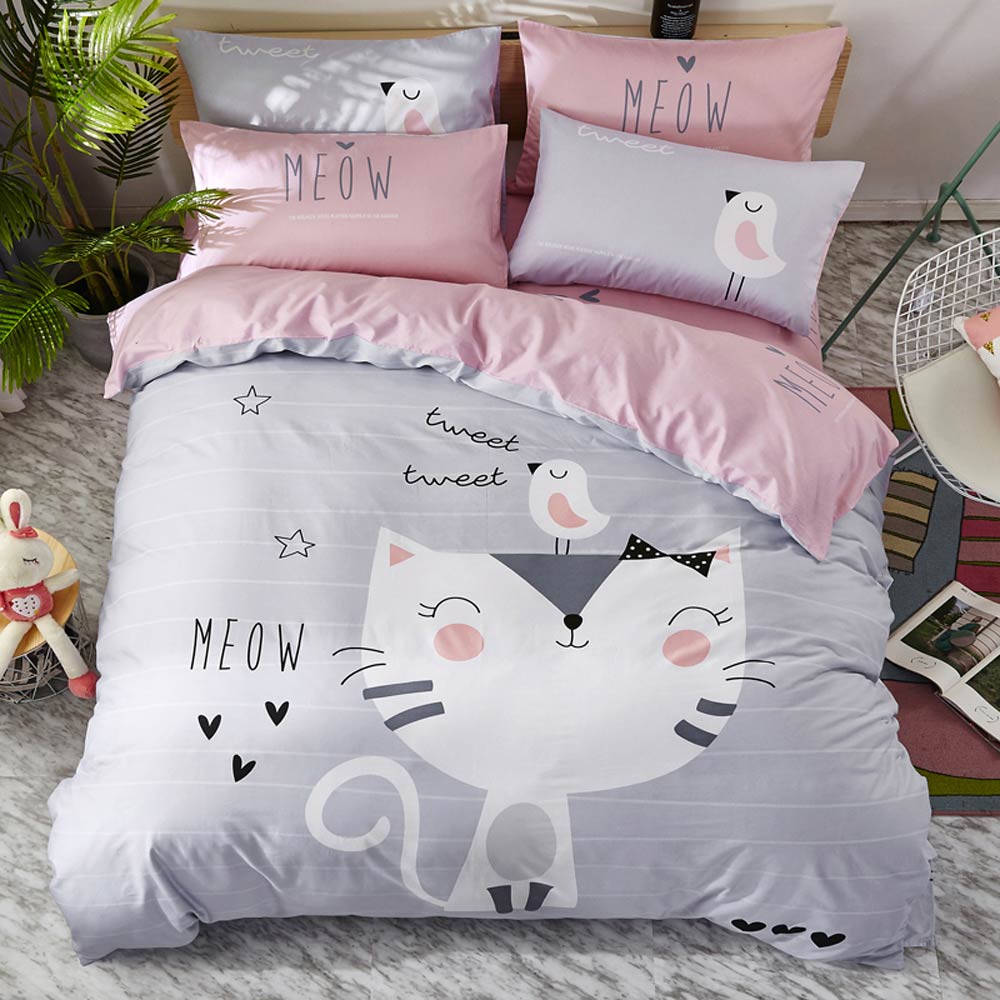 cat Duvet, cat blanket, cat printed duvet, bedding sheets, cat pillowcases, cat bedding sheets, duvet MEOW Duvet Cover Set
