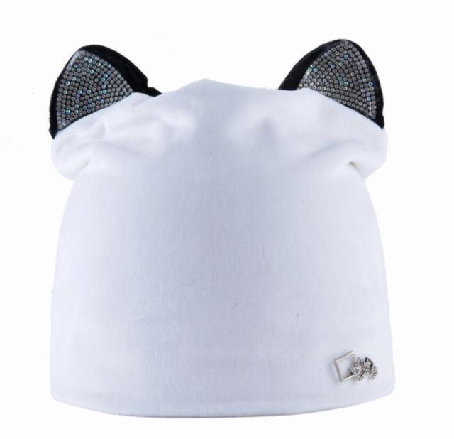cat ears hat, cat ears beanie, cat hat, women cat ears hat, women cat ears beanie White Women's Beanies ears